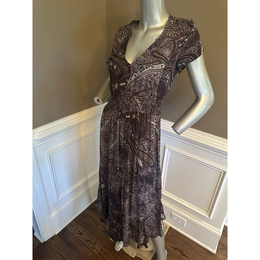 ALL SAINTS Paisley Scarf Midi Dress M Purple - Picture 5 of 6